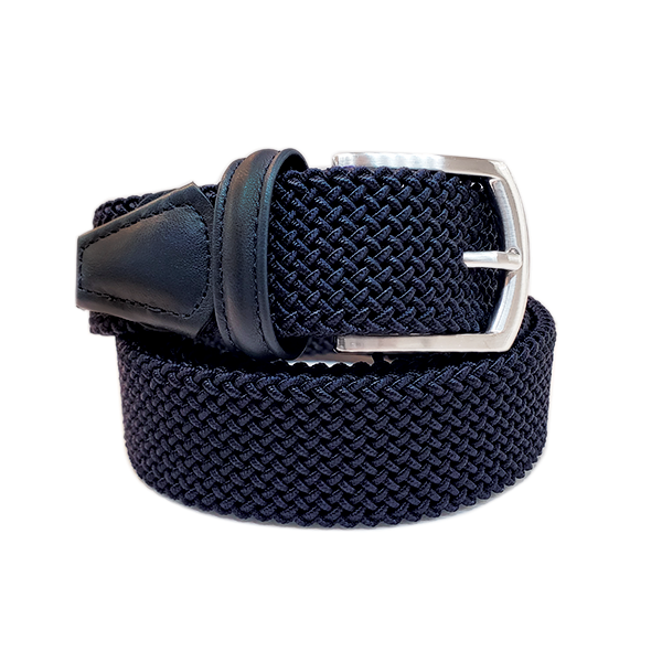 Anderson's Belts Woven Leather Belt - Navy
